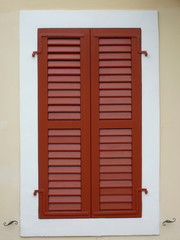 wood painted Brown louvre Window shutters