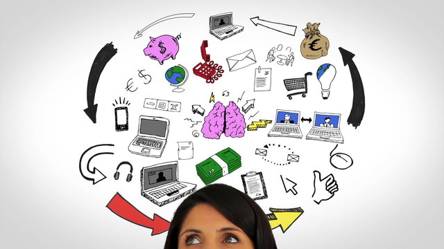 Colored animation of having idea and developing plan