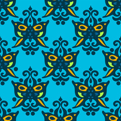 Seamless vector owl pattern