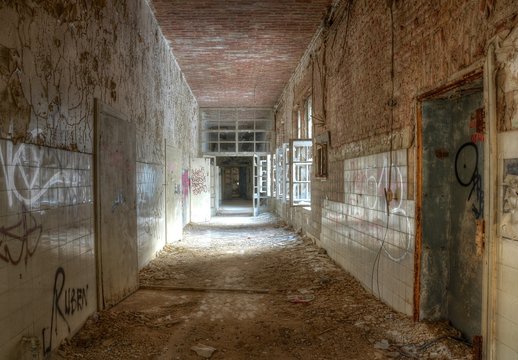 Alter Korridor der Heilstätten in Beelitz