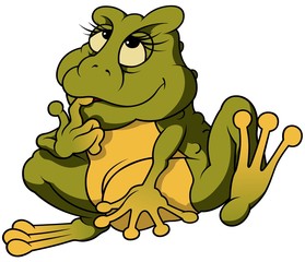 Sitting Frog Binky - Cartoon Illustration