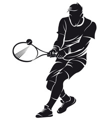 tennis player, silhouette