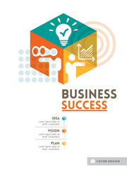 Cubic Business Success concept background design layout for post