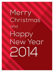 Modern graphic design Merry Christmas and Happy New Year 2014 wo