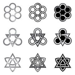 Collection of decorative Celtic patterns
