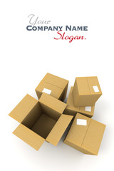 Fototapeta premium Open and closed cartons