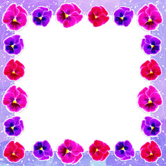 Fototapeta na wymiar Frame of colorful flowers