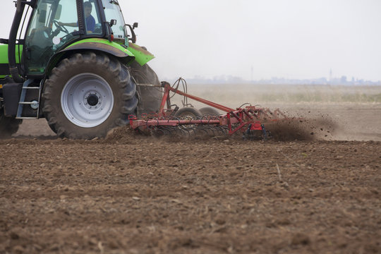 Autumn sowing preparation at field