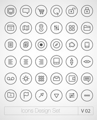 Fototapeta premium Vector thin icons set. Simple line icons. Ultra thin. Volume 12