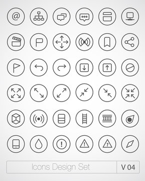 Vector thin icons set. Simple line icons. Ultra thin. Volume 4