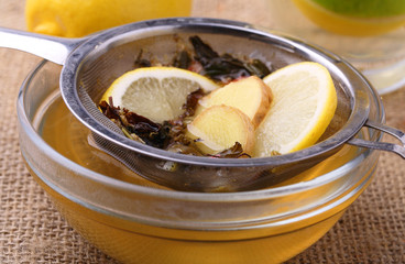 Herbal tea with lemon