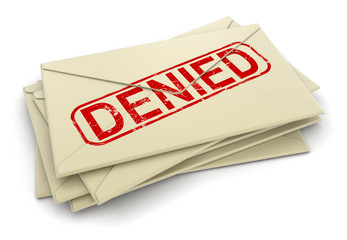 Denied letters  (clipping path included)