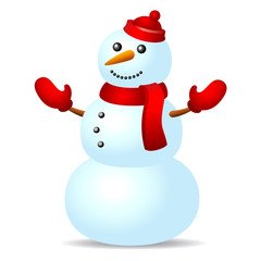 Snowman in red hat