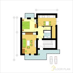 Architectural vector apartment floor plan