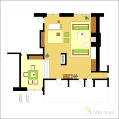 Architectural vector apartment floor plan