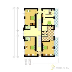 Architectural vector apartment floor plan