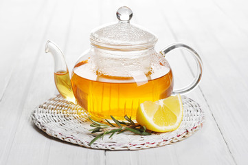 Herbal tea with lemon
