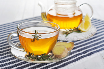 Ginger tea with lemon