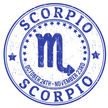 Scorpio zodiac grunge stamp