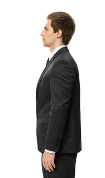 Profile of businessman, isolated