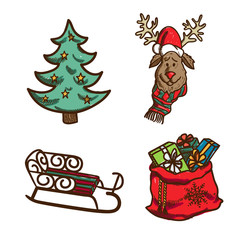 Christmas and New Year objects collection