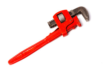 Tools - end pipe wrench isolated with clipping path