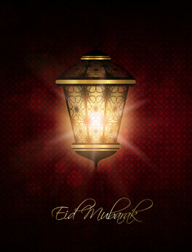 lantern over dark eid al fitr background