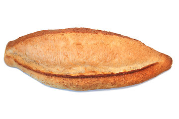 Traditional Turkish bread.  ( Somun bread ) Isaolated on white