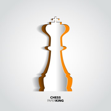 King chess piece from paper - vector illustration