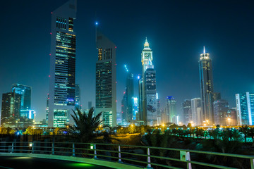 Dubai Dowtown at ngiht, United Arab Emirates