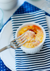 Casserole, baked eggs and cheese