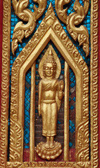 Fototapeta na wymiar Native Thai style of pattern on window temple