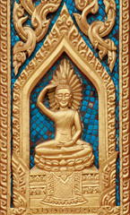 Native Thai style of pattern on window  temple