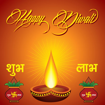 Illustration of diwali greeting background