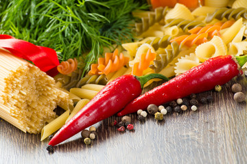 Italian spaghetti and vegetables
