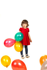 Fototapeta na wymiar Beauty girl holding balloons