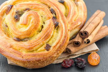 Pastry swirl with cinnamon