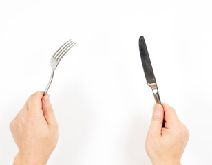 Hands and cutlery
