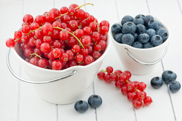 Blueberries and red currants