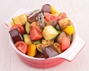 ratatouille made of eggplant,zucchini and tomato
