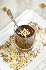 Hot chocolate in the glass