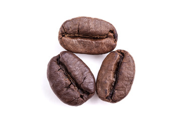 Coffee beans isolated on white background