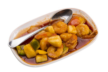 Shrimps with pinneaple