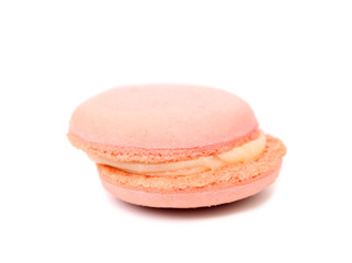 Pink macaroons cake. Close up.