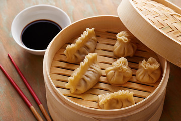 Homemade dim-sum asian dumplings