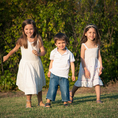 Fototapeta premium Young brothers together outdoors portrait.