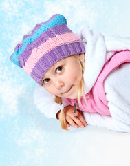 little girl wearing winter clothes, Christmas