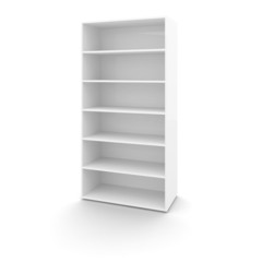 Empty white office cabinet isolated on white background