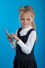 schoolgirl with a calculator