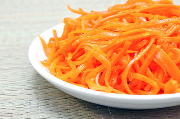 Korean carrot on the plate